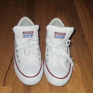 Converse All Star White Sneakers with Red Accents